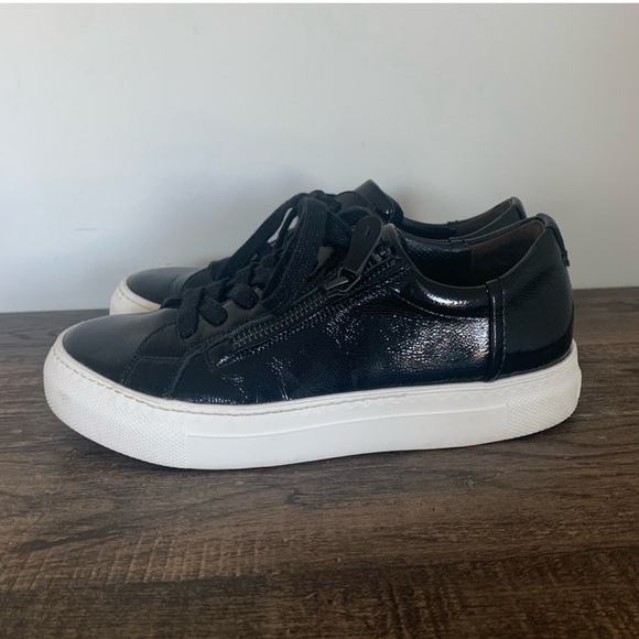 Paul Green Tamara Patent Black Leather Sneakers - Picture 3 of 7